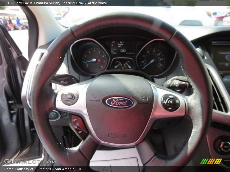 Sterling Gray / Arctic White 2014 Ford Focus Titanium Sedan