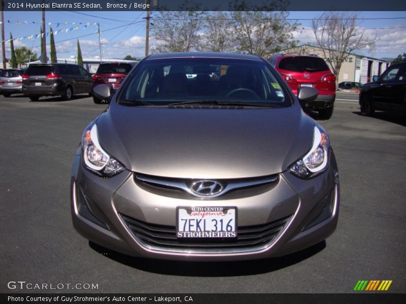 Bronze / Beige 2014 Hyundai Elantra SE Sedan