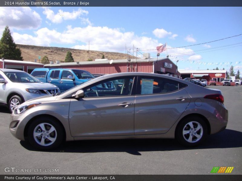 Bronze / Beige 2014 Hyundai Elantra SE Sedan