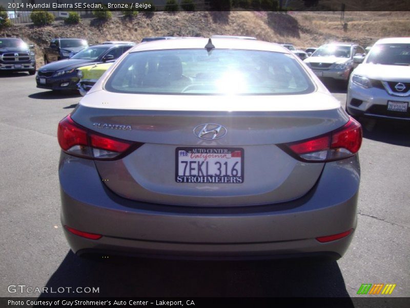 Bronze / Beige 2014 Hyundai Elantra SE Sedan