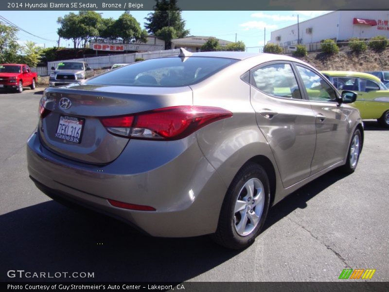 Bronze / Beige 2014 Hyundai Elantra SE Sedan