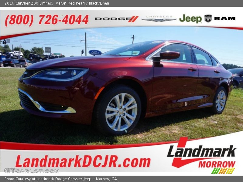 Velvet Red Pearl / Black/Linen 2016 Chrysler 200 Limited