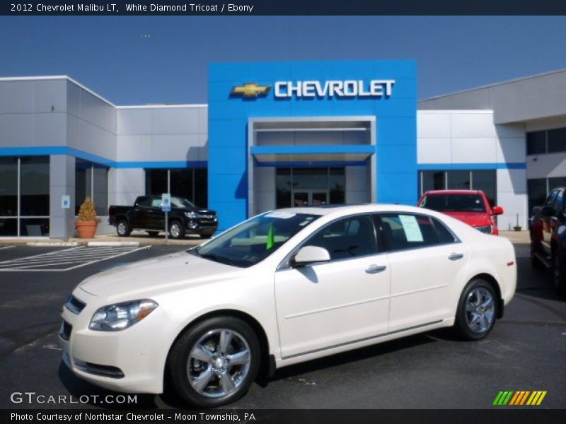White Diamond Tricoat / Ebony 2012 Chevrolet Malibu LT