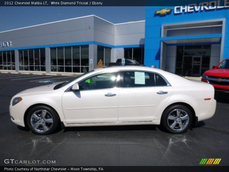 White Diamond Tricoat / Ebony 2012 Chevrolet Malibu LT