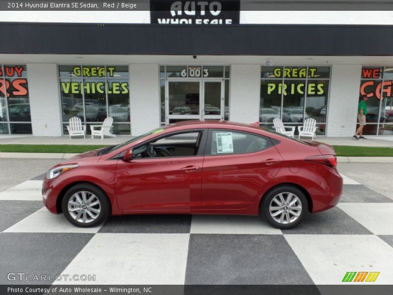 Red / Beige 2014 Hyundai Elantra SE Sedan