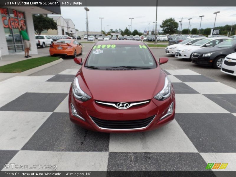 Red / Beige 2014 Hyundai Elantra SE Sedan