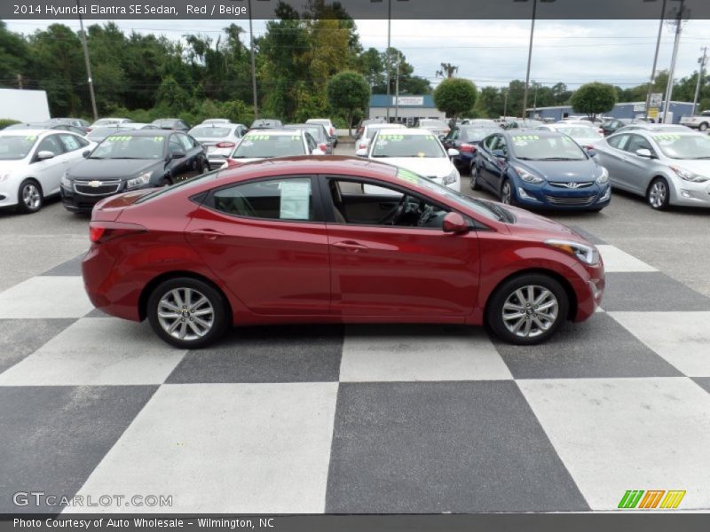 Red / Beige 2014 Hyundai Elantra SE Sedan