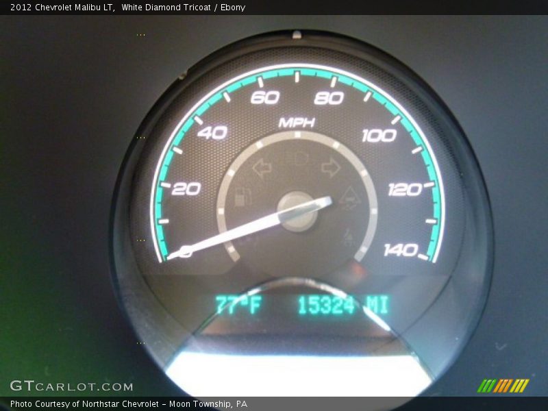 White Diamond Tricoat / Ebony 2012 Chevrolet Malibu LT