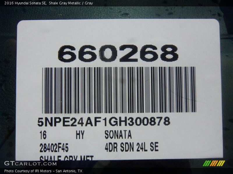 Shale Gray Metallic / Gray 2016 Hyundai Sonata SE