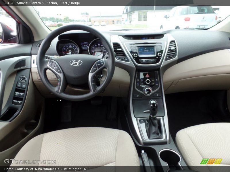 Red / Beige 2014 Hyundai Elantra SE Sedan