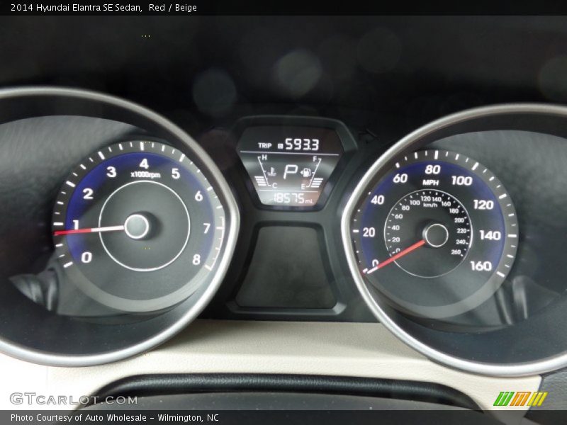 Red / Beige 2014 Hyundai Elantra SE Sedan