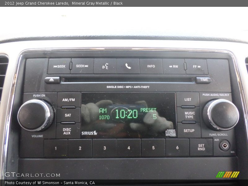 Mineral Gray Metallic / Black 2012 Jeep Grand Cherokee Laredo