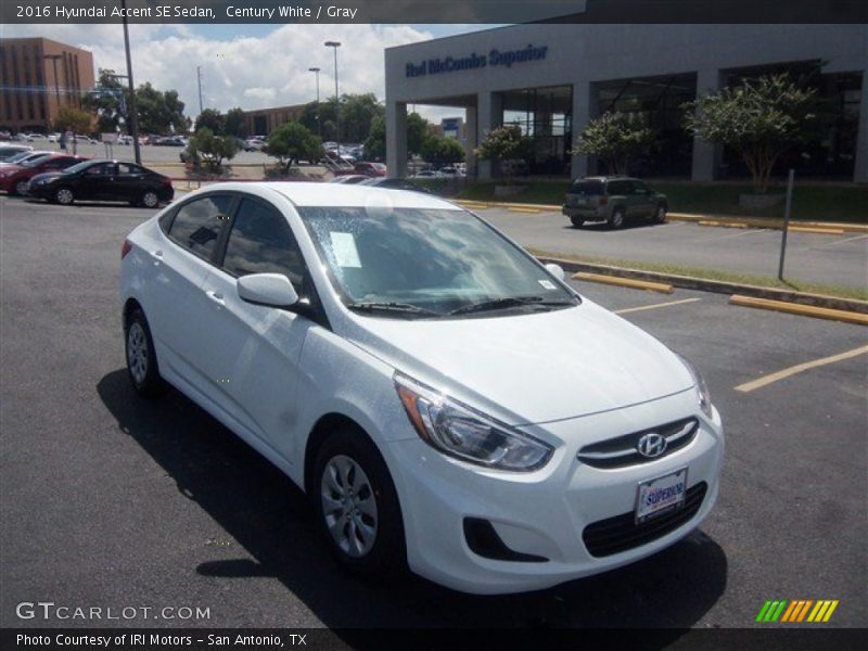 Century White / Gray 2016 Hyundai Accent SE Sedan