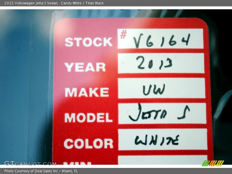 Candy White / Titan Black 2013 Volkswagen Jetta S Sedan