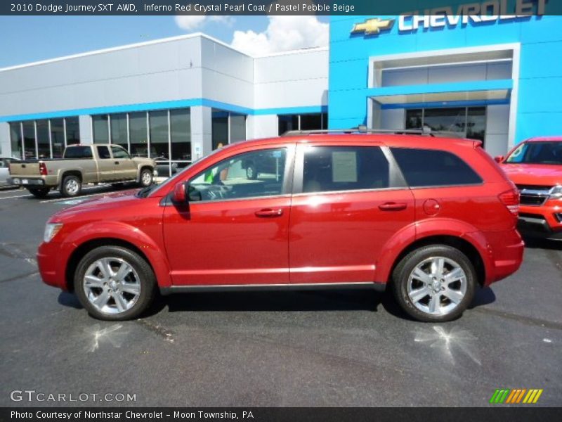 Inferno Red Crystal Pearl Coat / Pastel Pebble Beige 2010 Dodge Journey SXT AWD