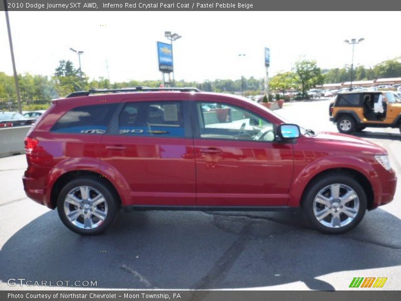 Inferno Red Crystal Pearl Coat / Pastel Pebble Beige 2010 Dodge Journey SXT AWD
