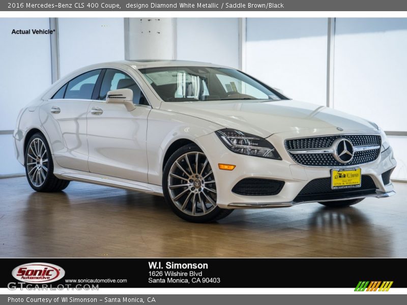 designo Diamond White Metallic / Saddle Brown/Black 2016 Mercedes-Benz CLS 400 Coupe