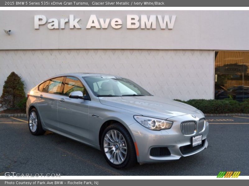 Glacier Silver Metallic / Ivory White/Black 2015 BMW 5 Series 535i xDrive Gran Turismo