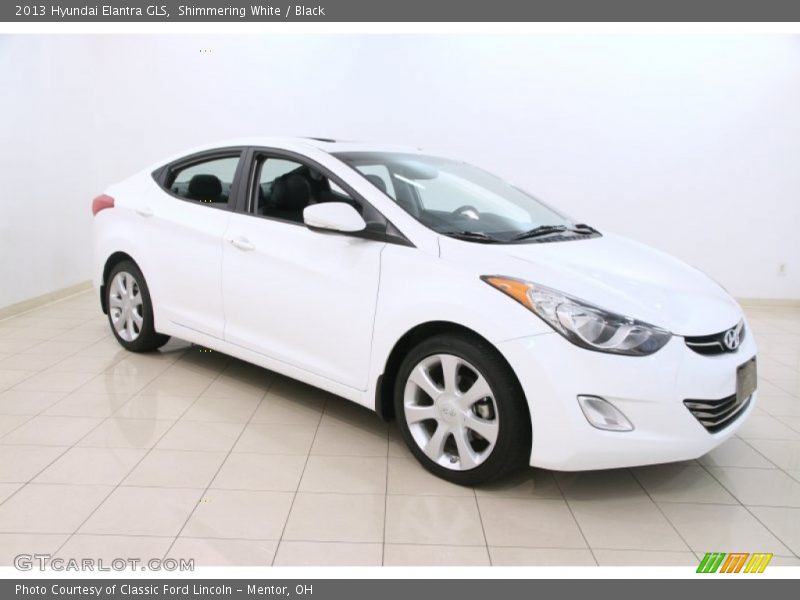 Shimmering White / Black 2013 Hyundai Elantra GLS