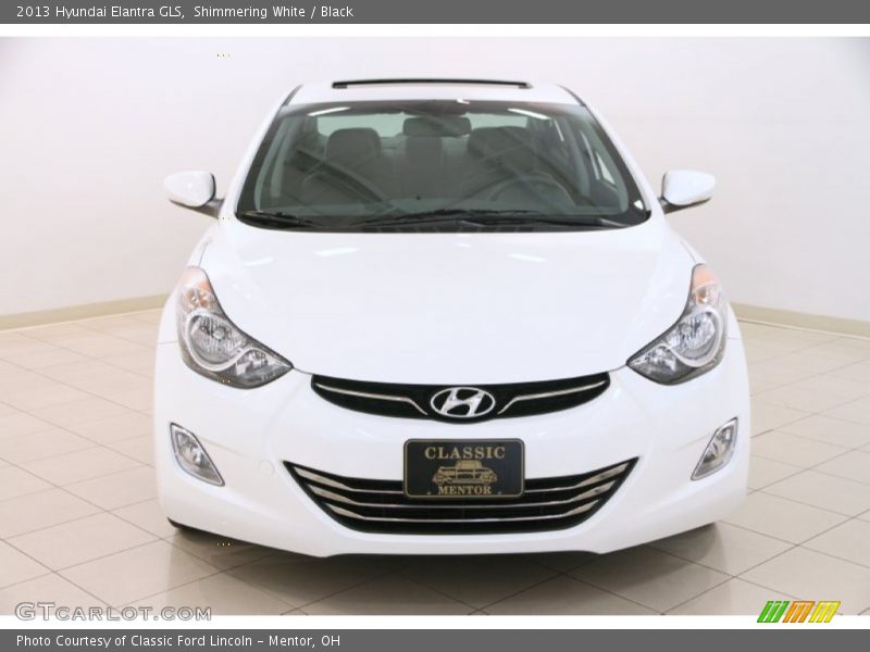 Shimmering White / Black 2013 Hyundai Elantra GLS