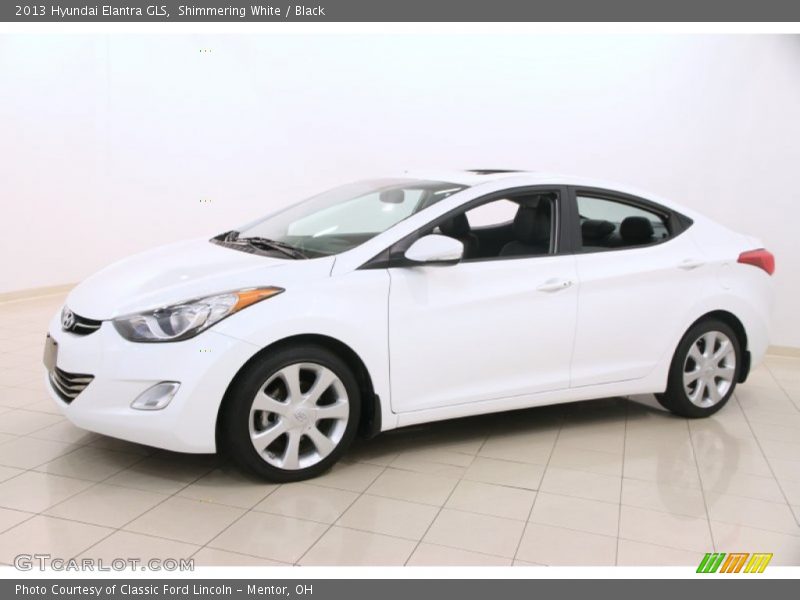 Shimmering White / Black 2013 Hyundai Elantra GLS