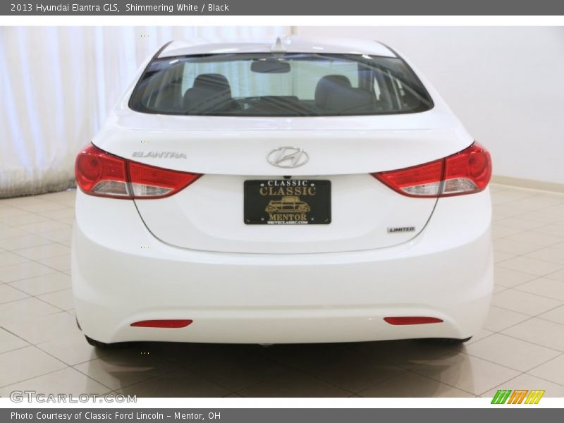 Shimmering White / Black 2013 Hyundai Elantra GLS