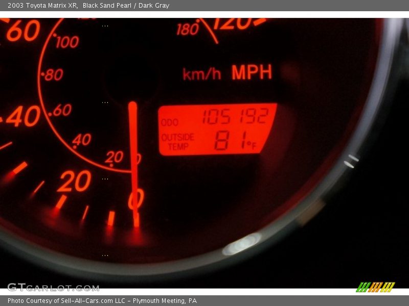 Black Sand Pearl / Dark Gray 2003 Toyota Matrix XR