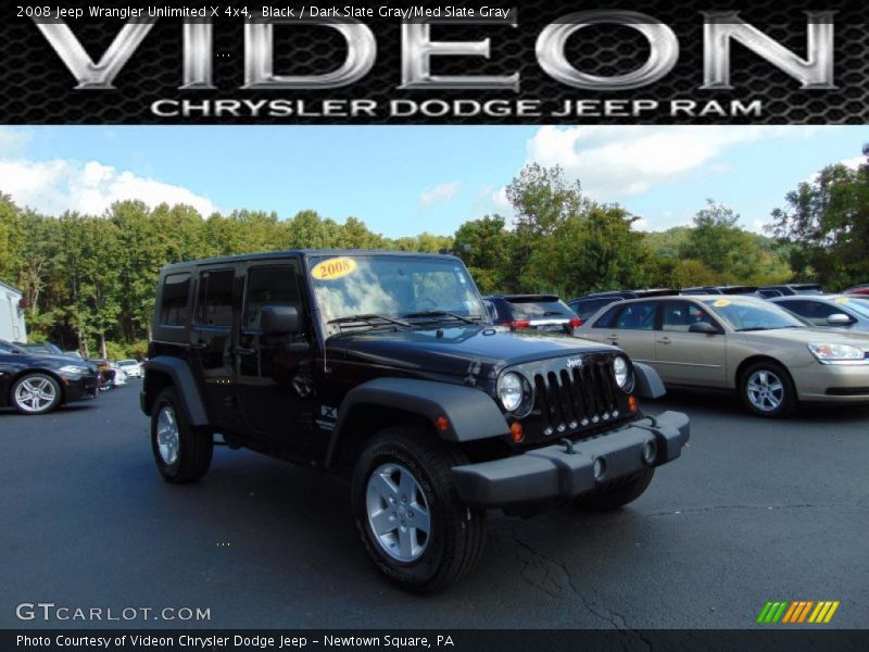 Black / Dark Slate Gray/Med Slate Gray 2008 Jeep Wrangler Unlimited X 4x4