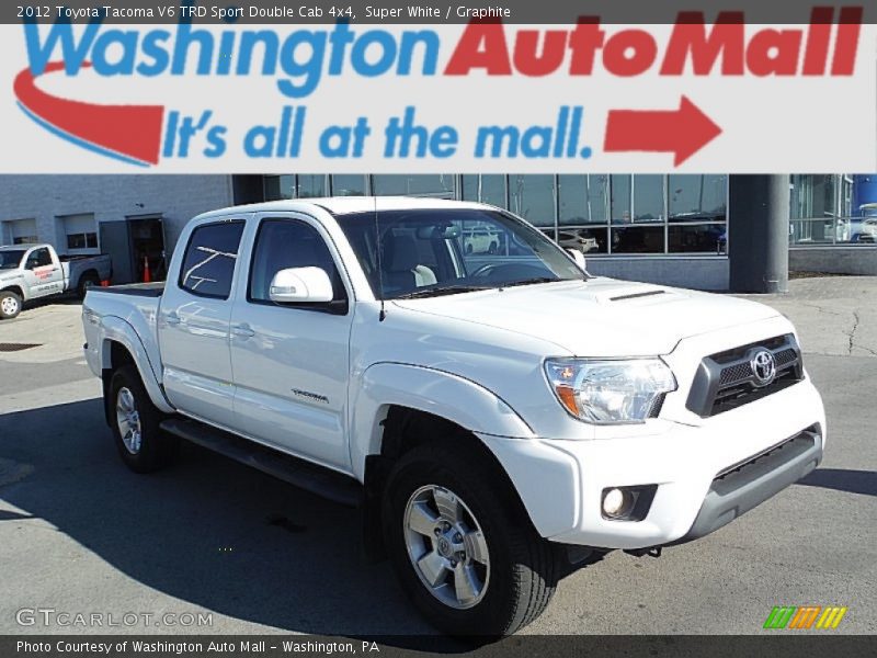 Super White / Graphite 2012 Toyota Tacoma V6 TRD Sport Double Cab 4x4