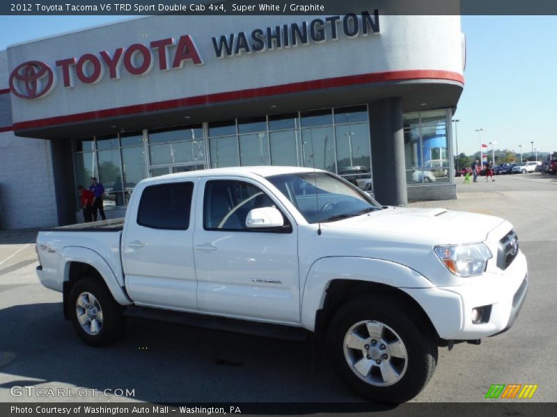 Super White / Graphite 2012 Toyota Tacoma V6 TRD Sport Double Cab 4x4