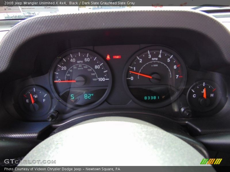 Black / Dark Slate Gray/Med Slate Gray 2008 Jeep Wrangler Unlimited X 4x4
