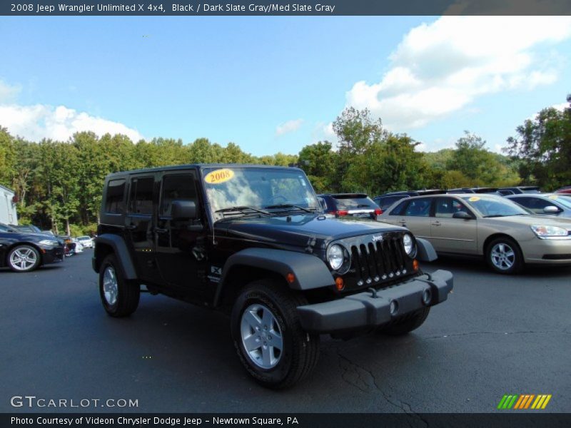 Black / Dark Slate Gray/Med Slate Gray 2008 Jeep Wrangler Unlimited X 4x4