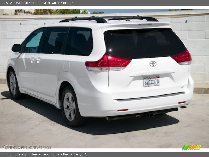 Super White / Bisque 2012 Toyota Sienna LE