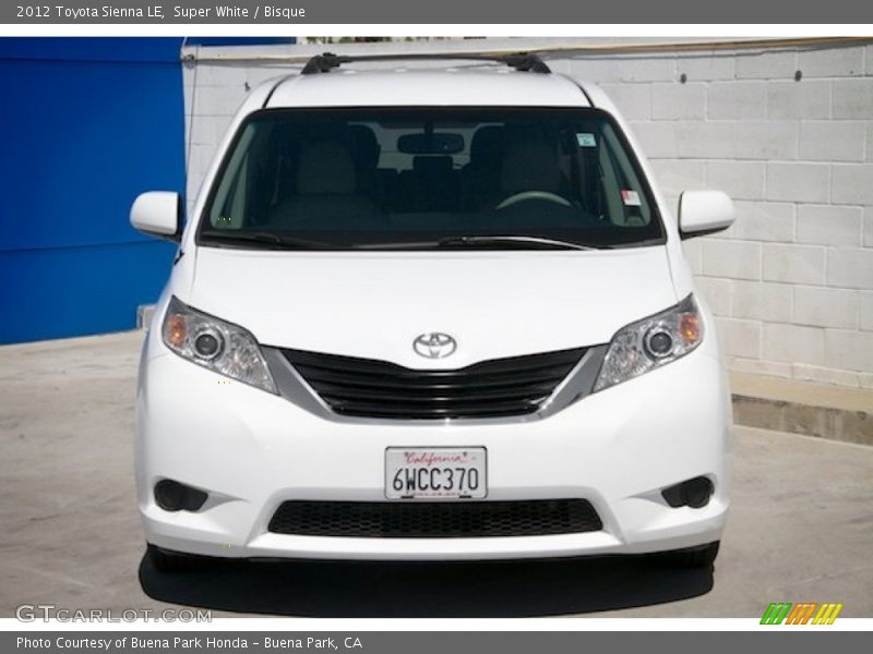 Super White / Bisque 2012 Toyota Sienna LE