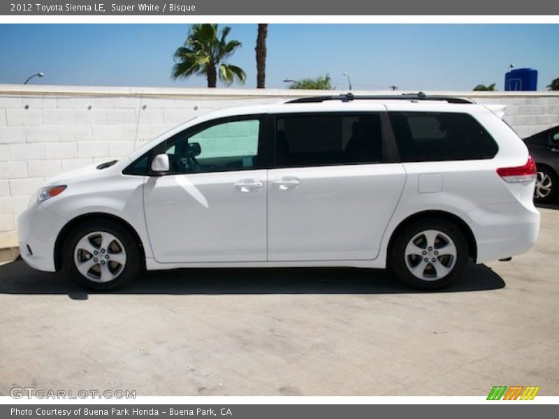 Super White / Bisque 2012 Toyota Sienna LE
