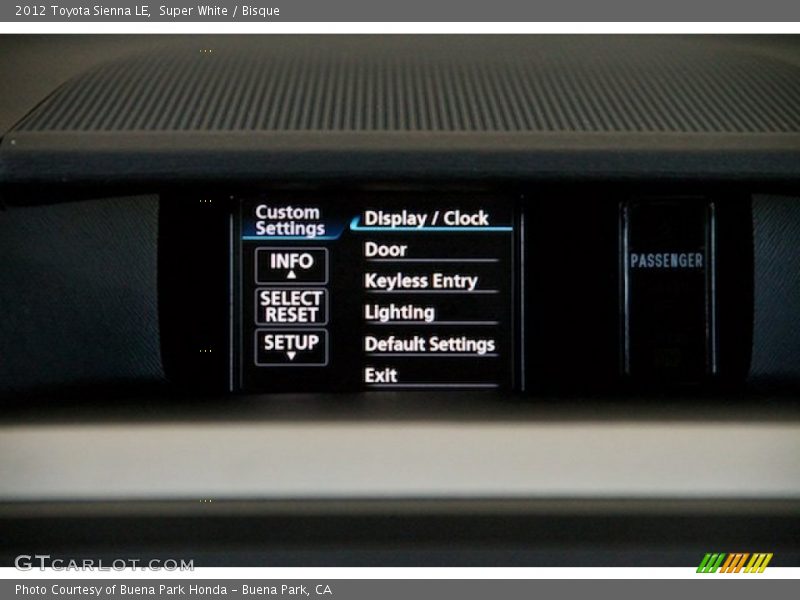 Super White / Bisque 2012 Toyota Sienna LE