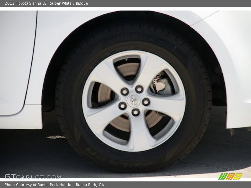 Super White / Bisque 2012 Toyota Sienna LE