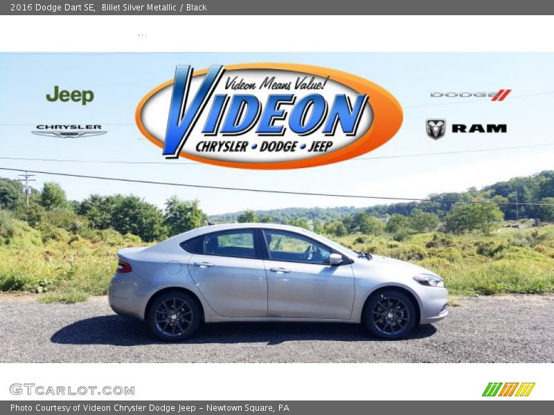 Billet Silver Metallic / Black 2016 Dodge Dart SE