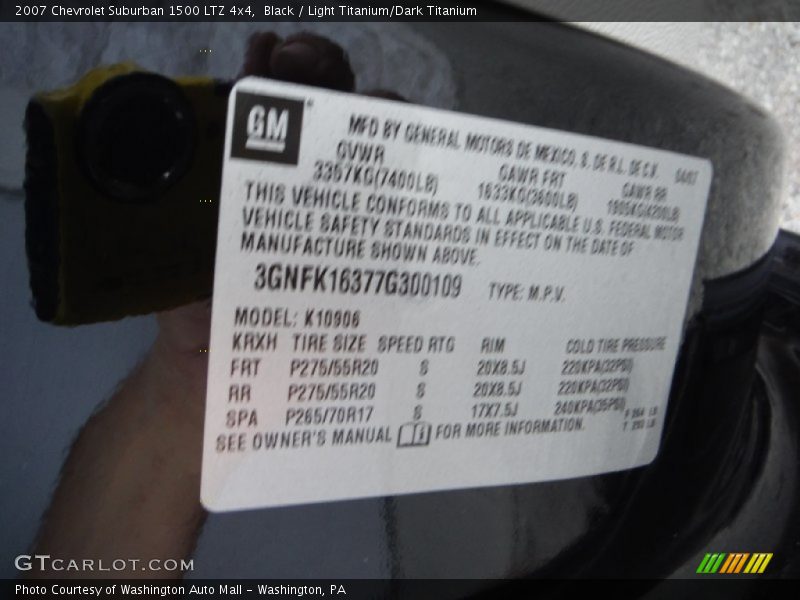 Black / Light Titanium/Dark Titanium 2007 Chevrolet Suburban 1500 LTZ 4x4