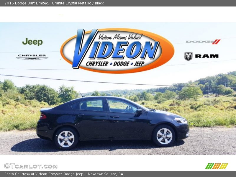 Granite Crystal Metallic / Black 2016 Dodge Dart Limited
