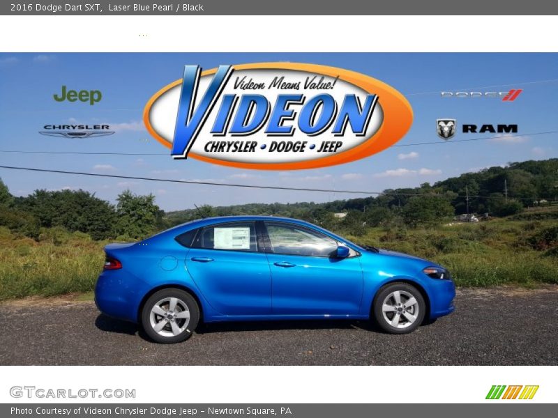 Laser Blue Pearl / Black 2016 Dodge Dart SXT