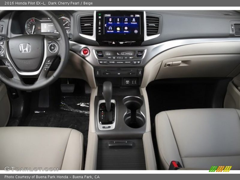 Dark Cherry Pearl / Beige 2016 Honda Pilot EX-L