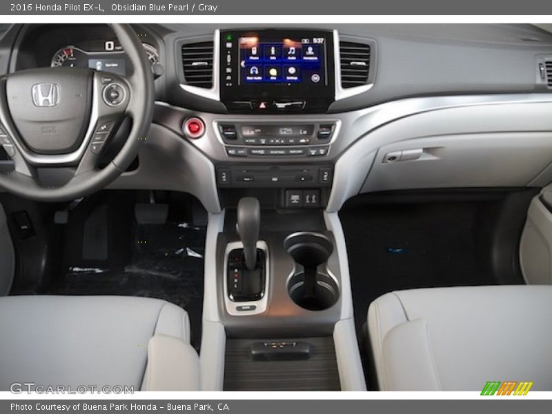Obsidian Blue Pearl / Gray 2016 Honda Pilot EX-L