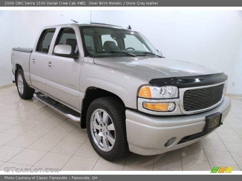 Silver Birch Metallic / Stone Gray leather 2006 GMC Sierra 1500 Denali Crew Cab 4WD