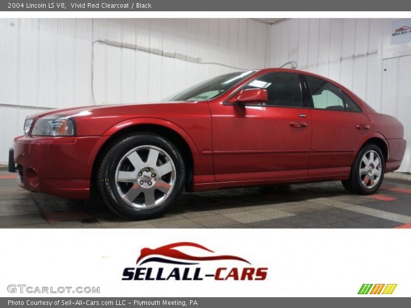 Vivid Red Clearcoat / Black 2004 Lincoln LS V8