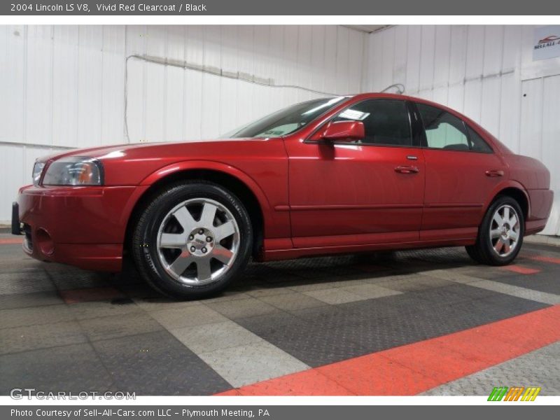 Vivid Red Clearcoat / Black 2004 Lincoln LS V8
