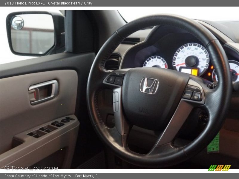 Crystal Black Pearl / Gray 2013 Honda Pilot EX-L
