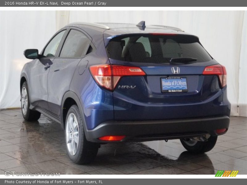 Deep Ocean Pearl / Gray 2016 Honda HR-V EX-L Navi