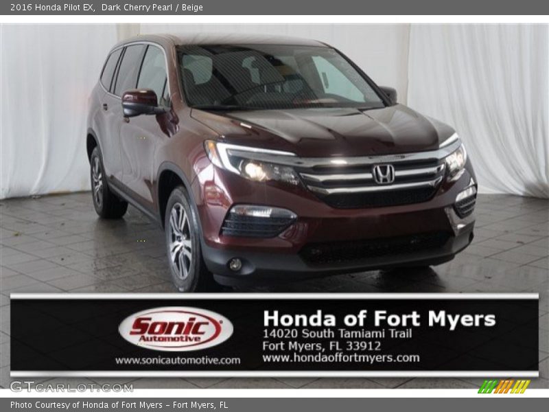 Dark Cherry Pearl / Beige 2016 Honda Pilot EX