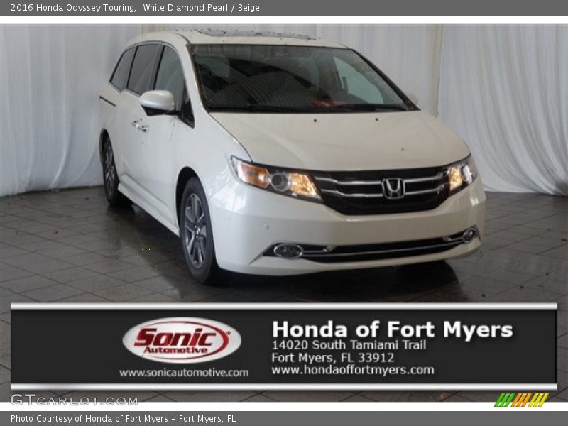White Diamond Pearl / Beige 2016 Honda Odyssey Touring